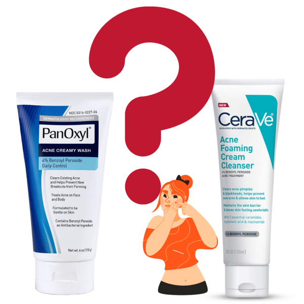 Cerave Acne Foaming Cream Cleanser vs PanOxyl Acne Cream Wash for Clearer Skin